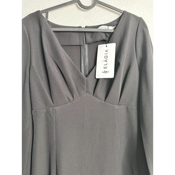Elagia Women's Black Long Formal Dress Size S Long Sleeve - Picture 5 of 14
